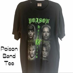Poison Band Tee Hollyweird Tour 2002 Distressed Size L